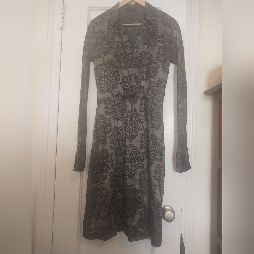 Alice Ritter Silk Cotton blend Gothic wrap dress snap closure, size 6